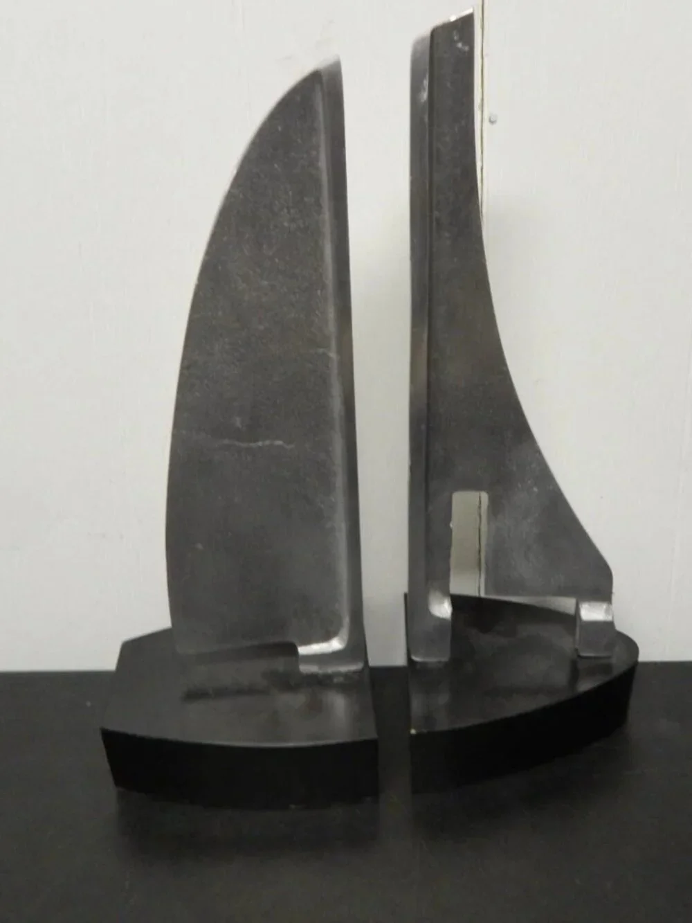 Pier 1 Imports 2012 MCM Design 2 Piece Sailboat Sculpture/Bookends, Aluminum
